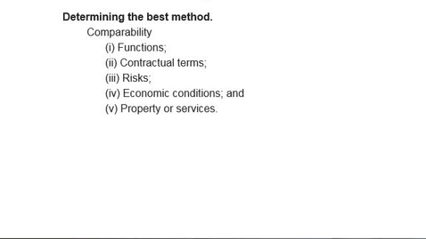 Thumbnail for Transfer Pricing Methods