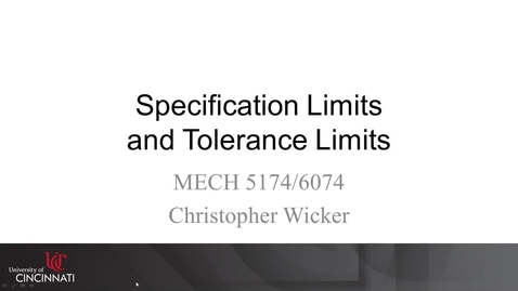 Thumbnail for MECH 5174/6074: 09-02 Specification Limits