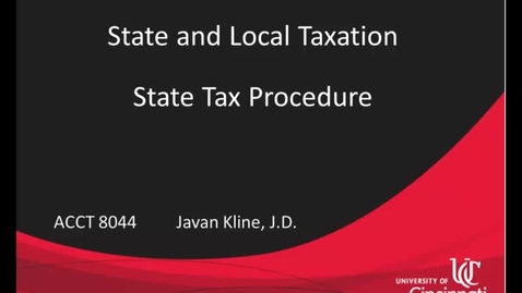 Thumbnail for entry State Tax Procedure