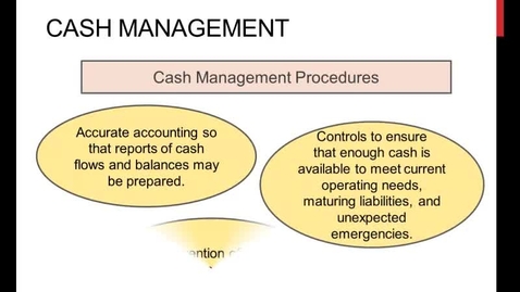 Thumbnail for entry Cash Management and Bank Reconciliation