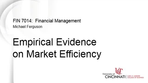 Thumbnail for entry Empirical Evidence on Market Efficiency