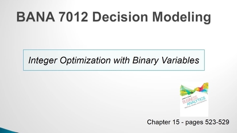 Thumbnail for Integer Optimization with Binary Variables