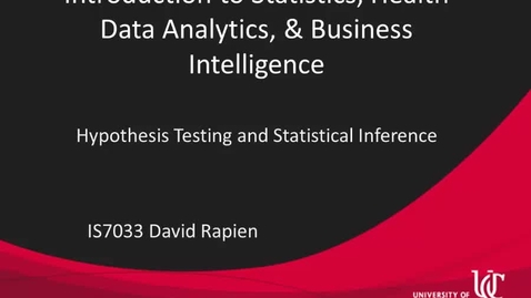 Thumbnail for entry IS7033-Rapien-L3-05-Hypothesis Testing and Statistical Inference.mp4