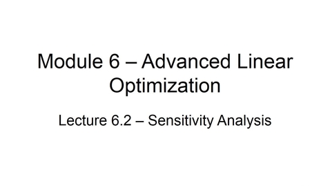 Thumbnail for entry BANA2082 White L6.2 Sensitivity Analysis