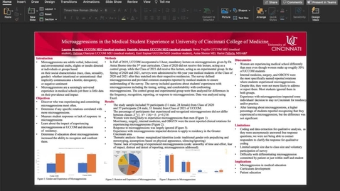 Thumbnail for Houshel, L. Microaggressions in the Medical Student Experience at the University of Cincinnati College of Medicine.