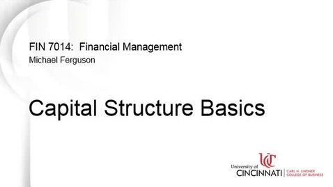 Thumbnail for entry Capital Structure Basics