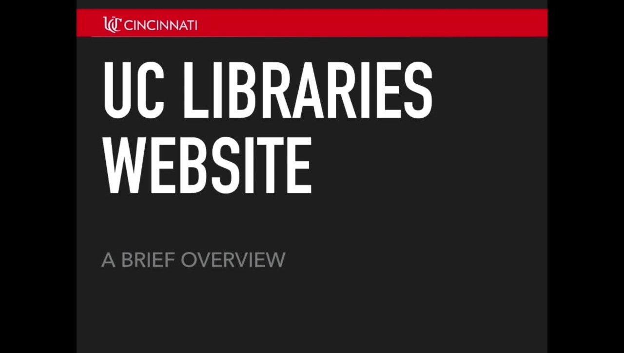 UC Libraries Website Overview