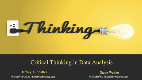 Thumbnail for entry Critically Thinking in Data Analysis Part 1