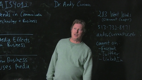 Thumbnail for Professor Curran, UC Clermont College, Trends in Communication Technology and Business
