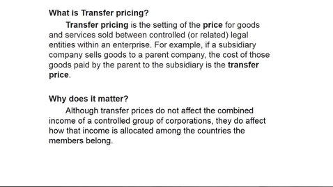 Thumbnail for What is Transfer Pricing?
