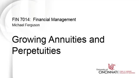 Thumbnail for entry Growing Annuities and Perpetuities