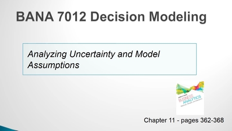 Thumbnail for entry Analyzing Uncertainty and Model Assumptions