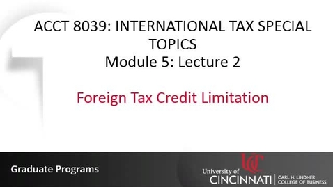 Thumbnail for Foreign Tax Credit Limitation