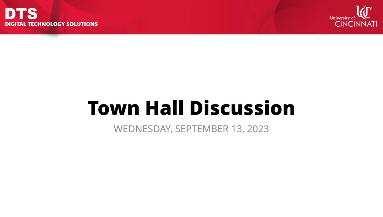 DTS Quarterly Town Hall Discussion - September 13th, 2023