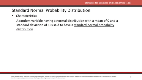 Thumbnail for entry Standard Normal Probability Distribution