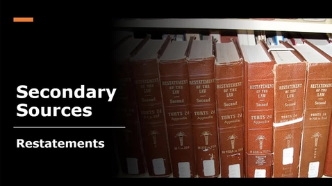 Thumbnail for Introduction to Restatements &amp; Finding them on HeinOnline