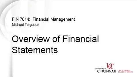 Thumbnail for entry Overview of Financial Statements