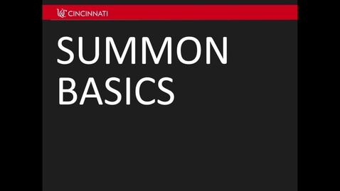 Thumbnail for Summon Basics