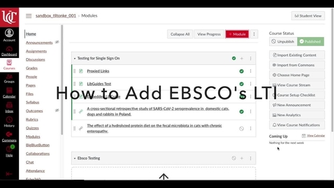Thumbnail for How to Add the EBSCO LTI
