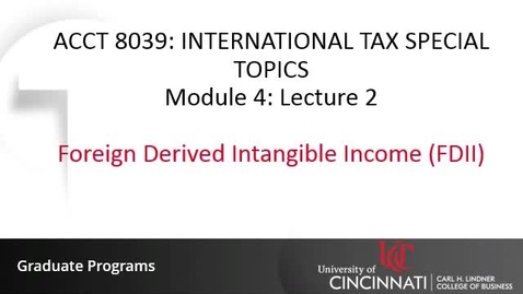 Thumbnail for entry Foreign Derived Intangible Income (FDII)