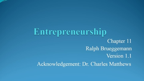 Thumbnail for Chapter 11 Entrepreneurship
