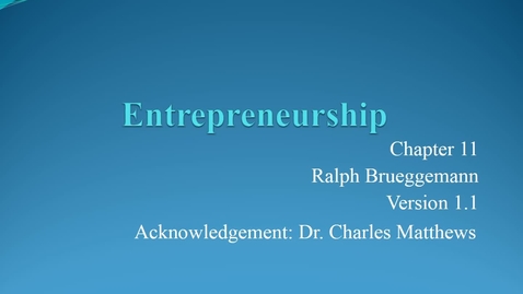 Thumbnail for entry Chapter 11 Entrepreneurship