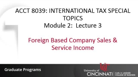 Thumbnail for Foreign Based Company Sales &amp; Service Income