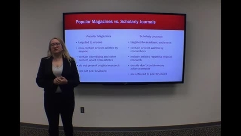 Thumbnail for Popular vs Scholarly Journals - Clip from HSL Introduction to Literature Searching