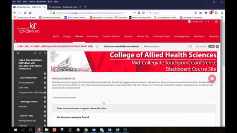 Thumbnail for Mid-Collegiate Touch Point Conference Blackboard Tour