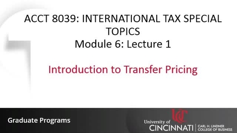 Thumbnail for entry Introduction to Transfer Pricing