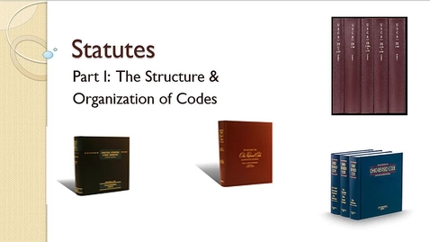 Thumbnail for entry Researching Statutes: Organization of Constitutions &amp; Codes