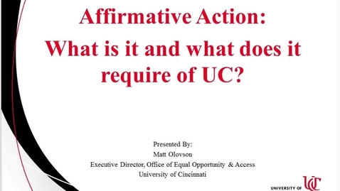 Thumbnail for entry Affirmative Action 11.28.16 Part 1 Success Factors Ask-the-Expert