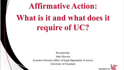 Thumbnail for Affirmative Action 11.28.16 Part 1 Success Factors Ask-the-Expert