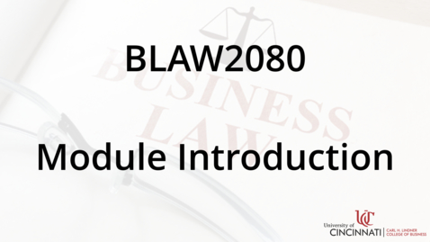 Thumbnail for BLAW2080_Module 9 Introduction.mp4