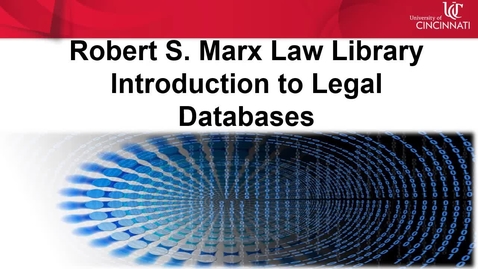 Thumbnail for entry Introduction to Legal Databases