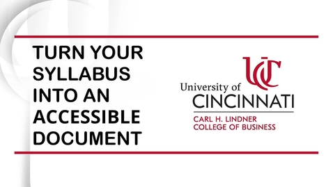 Thumbnail for Create an Accessible Syllabus
