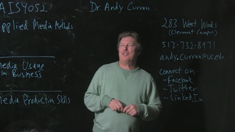 Thumbnail for Professor Curran, UC Clermont College, Applied Media Methods