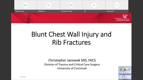 Thumbnail for entry Blunt Chest Wall Injuries and Rib Fractures, 8-4-2021