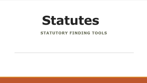 Thumbnail for Statutory Finding Tools
