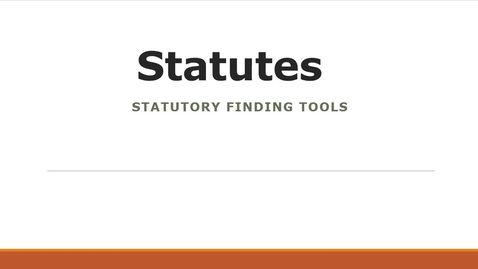 Thumbnail for entry Statutory Finding Tools