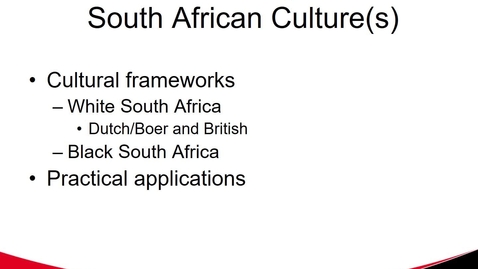 Thumbnail for MGMT 7017 South Africa Culture