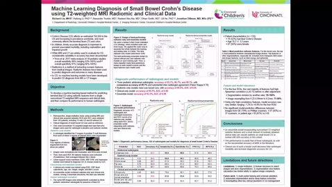 Thumbnail for Liu, R, Machine Learning Diagnosis of Small Bowel Crohn’s Disease using T2-weighted MRI Radiomic and Clinical Data