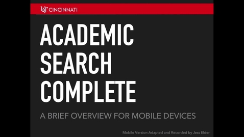 Thumbnail for entry Academic Search Complete for Mobile Devices