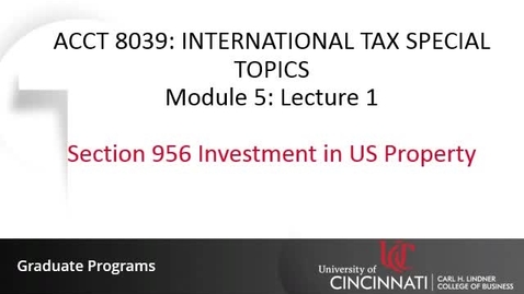 Thumbnail for Section 956 Investment in US Property