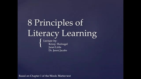Thumbnail for entry LSLS 2005 8 Principles of Literacy Learning