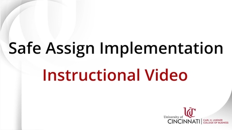 Thumbnail for entry Safe Assign Implemenation Guide