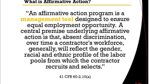 Thumbnail for entry Affirmative Action Part 2 12.12.16 SuccessFactors Ask-the-Expert