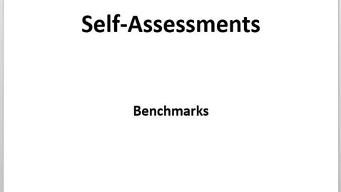 Thumbnail for entry Self Assessments - Intro