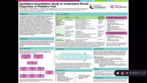 Thumbnail for entry Kumar, J, Qualitative-Quantitative Study to Understand Racial Disparities in Pediatric Pain