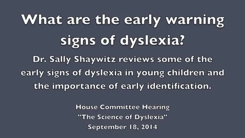 Thumbnail for entry LSLS 2005 What are the early warning signs of dyslexia